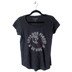 lucky brand‎ love our planet be kind graphic gray tshirt